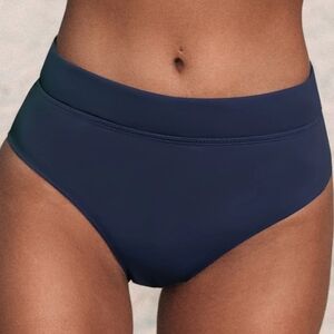 Cupshe High Waist Banded Dark Navy Bikini Bottoms